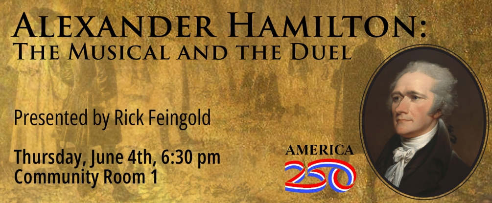 Alexander Hamilton lecture, June 4, 6:30